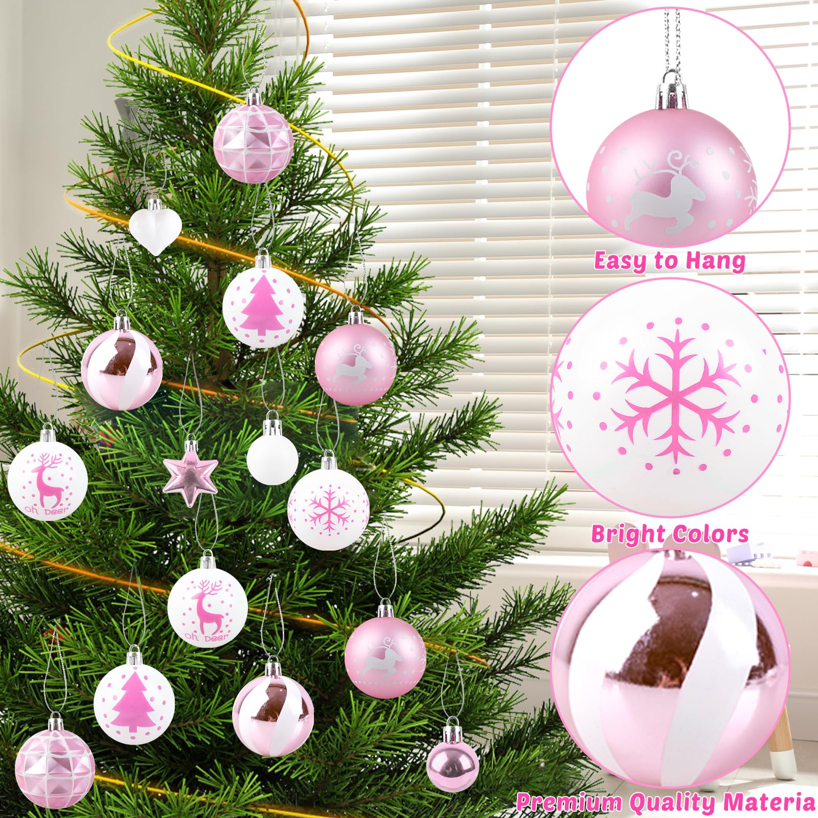 Set 42 Palline Di Natale Infrangibili Rosse E Bianche - 6cm E 3cm, Per Albero, Ghirlande, Decorazioni