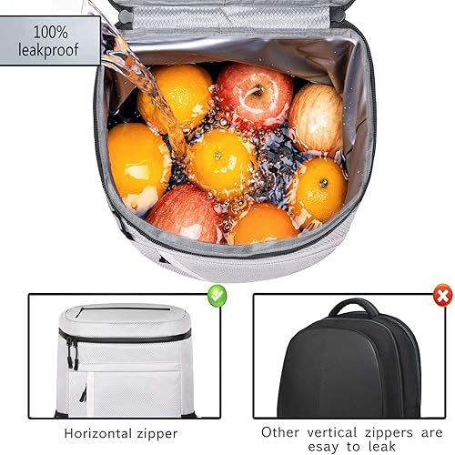 Miniatura 8 de FORICH Mochila térmica suave aislada, impermeable, a prueba de fugas, portátil, pequeña, para trabajo, almuerzo, viajes, playa, camping, senderismo,