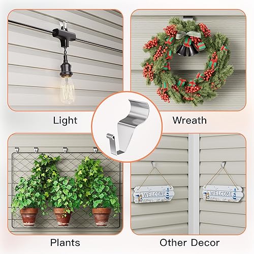 Miniatura 7 de Ganchos de revestimiento de vinilo para colgar, colgador de revestimiento resistente para decoración al aire libre, clips de revestimiento de vinilo