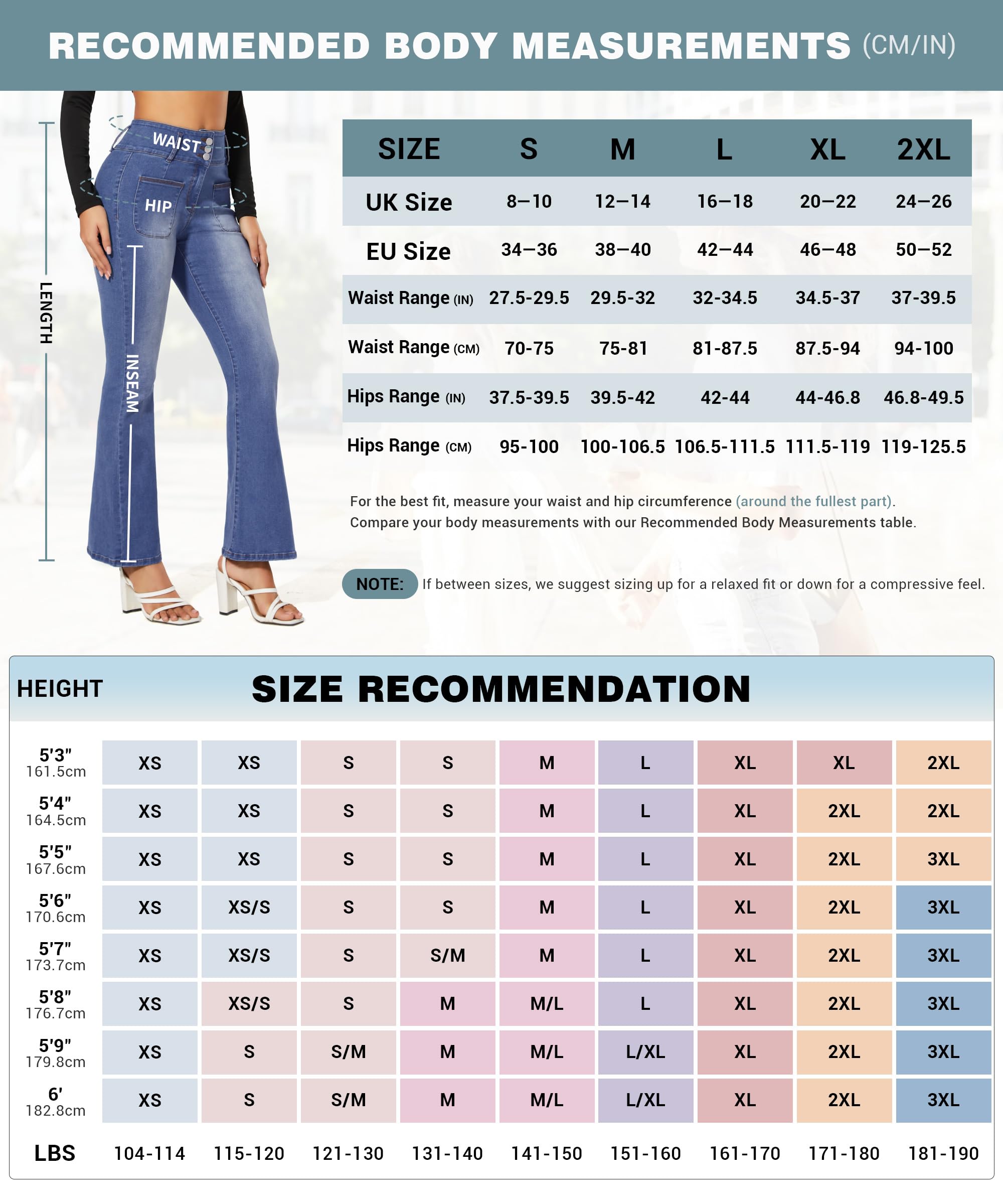 STARBILD Flared Fit Jeans con Tasche Bootcut Donna, High Rise Pantaloni Vita Alta Leggings a Zampa