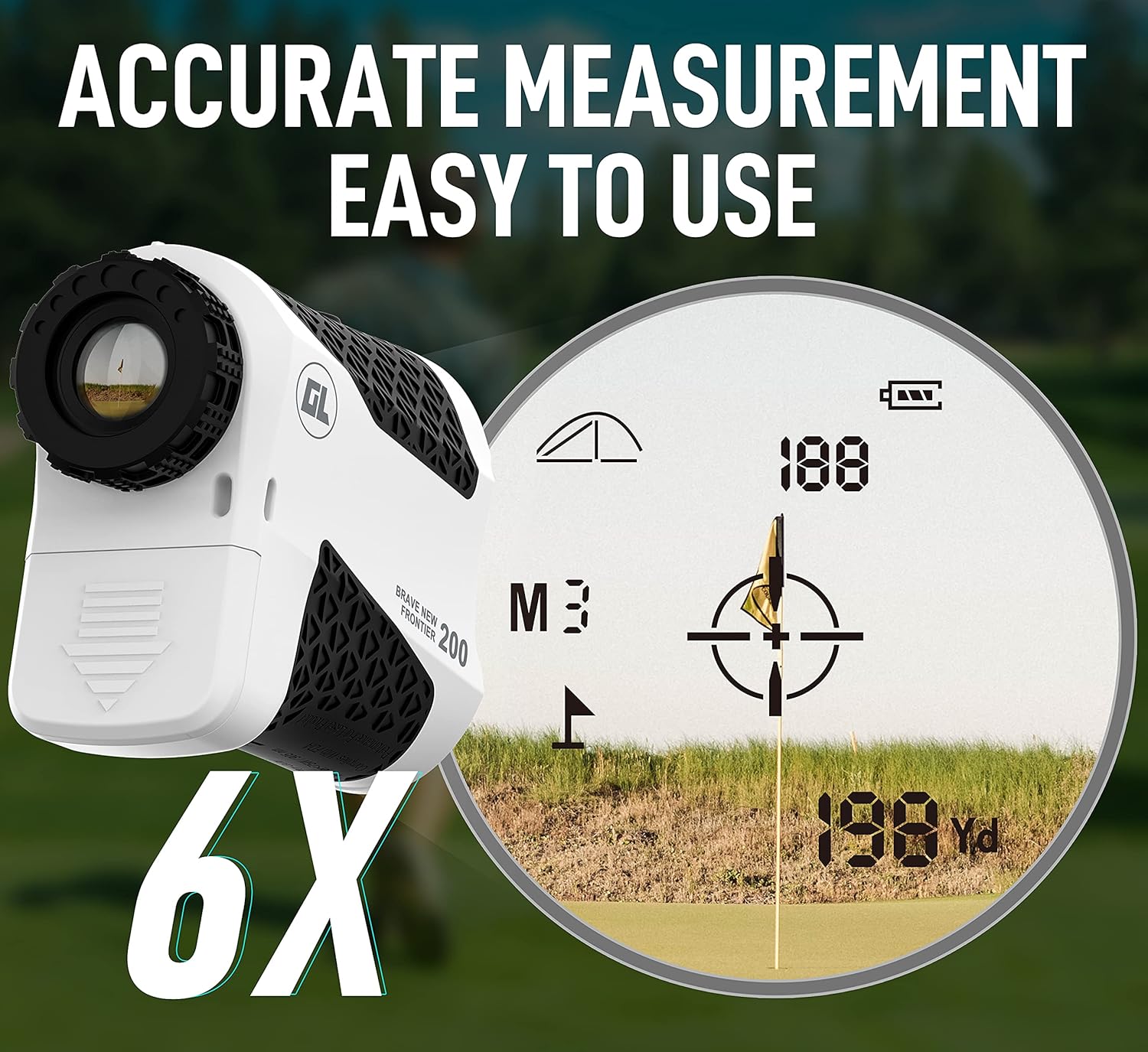Laser Golf Rangefinder with Slope, Golf Range Finder, Flagpole Lock Yardage Devices with Vibration, High-Precision 6X 650 Disc for Golfing, Hunting, Target Shooting, Focus, Angle & Distance Measuring : Sports & Outdoors