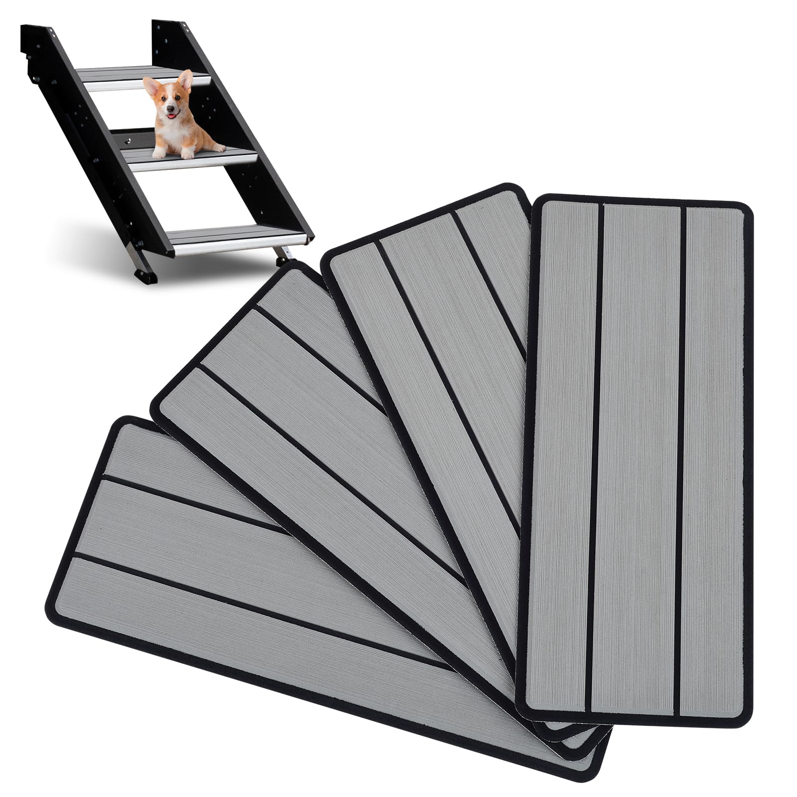 OCEANBROAD EVA Foam RV Step Cover 16''L x 6.5''W 4 Pack, Gray