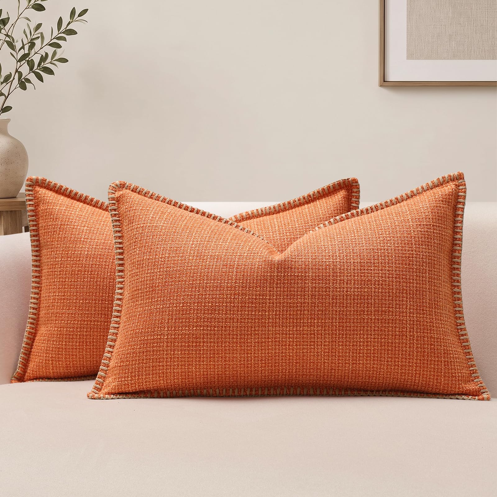 JOTOM Cushion Covers 40x60 cm Pack of 2 Orange