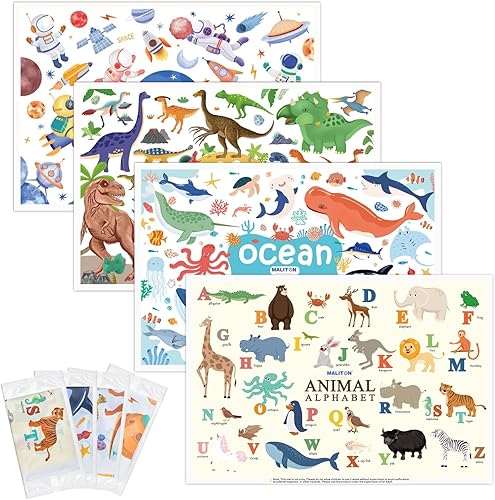 Manteles individuales desechables para bebés y niños pequeños, envueltos individualmente, paquete de 32 manteles individuales impermeables para mesa