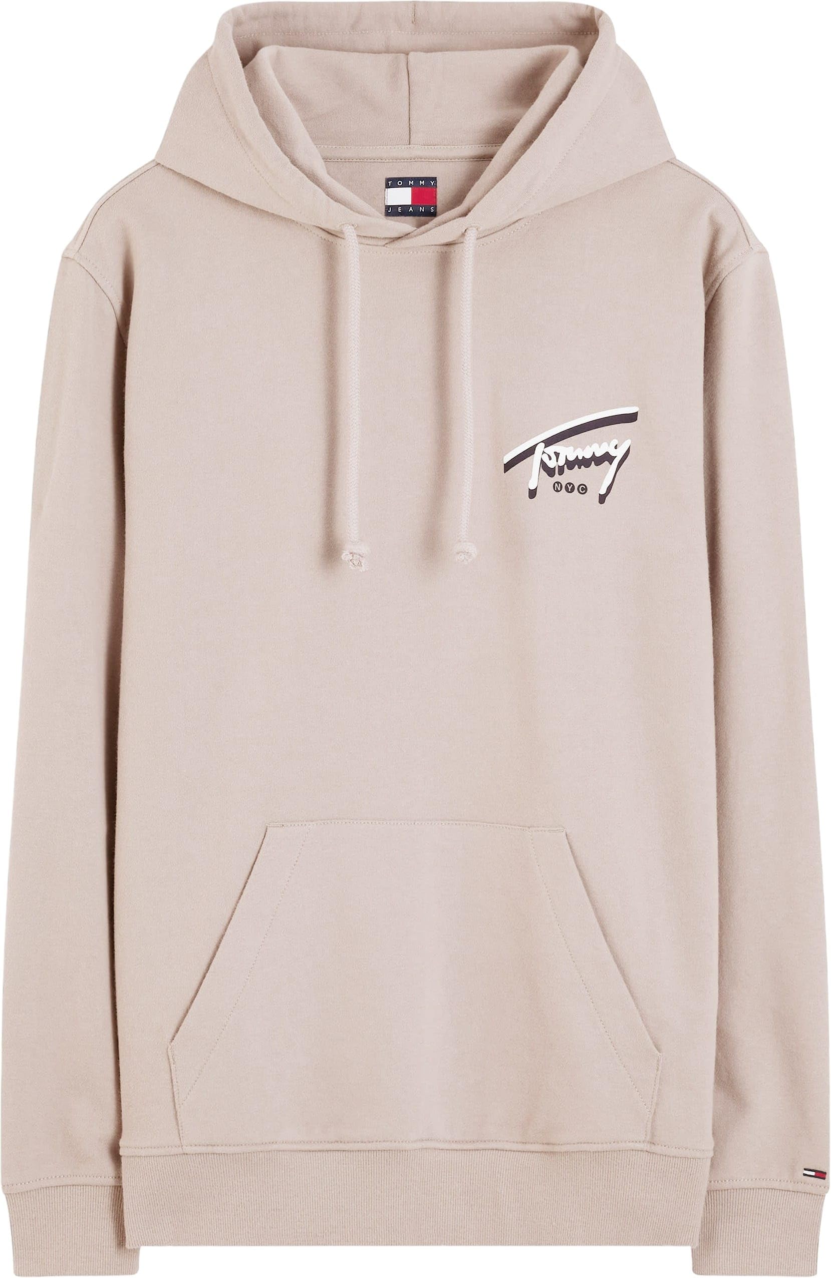 Tommy Jeans Men Sweatshirts TJM REG NYC Signature Hoodie EXTDM0DM23583 Grey (Limestone Dust), 3XL