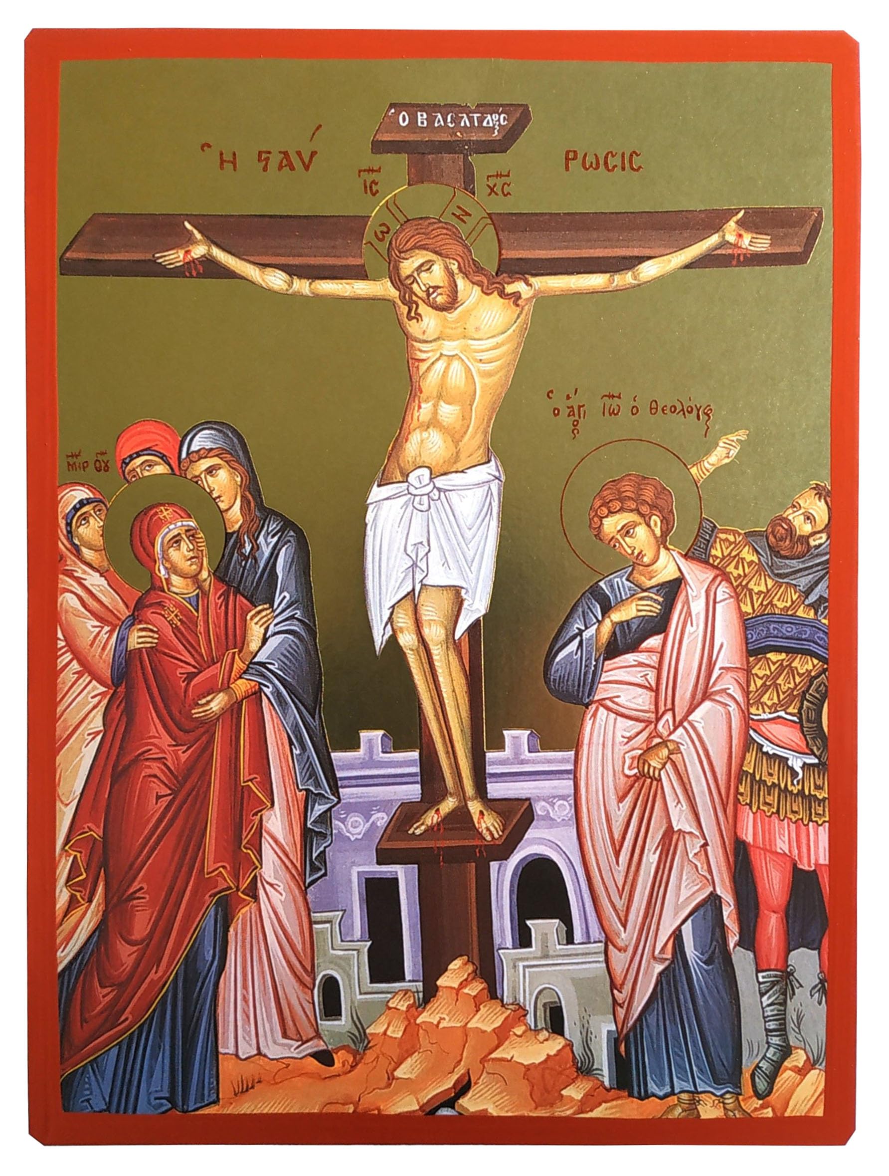 CRUCIFIXION - Greek Byzantine Orthodox Icon