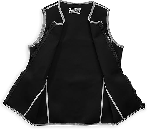 Miniatura 6 de FILA Accesorios Chaleco de sauna para hombre, traje de neopreno con cremallera, camiseta sin mangas para adelgazar en caliente