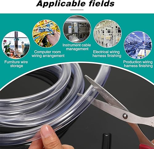 Miniatura 7 de Protectores de cable flexible de PVC para evitar que los gatos masticen los cables, protector de cable eléctrico transparente, fundas de cable de