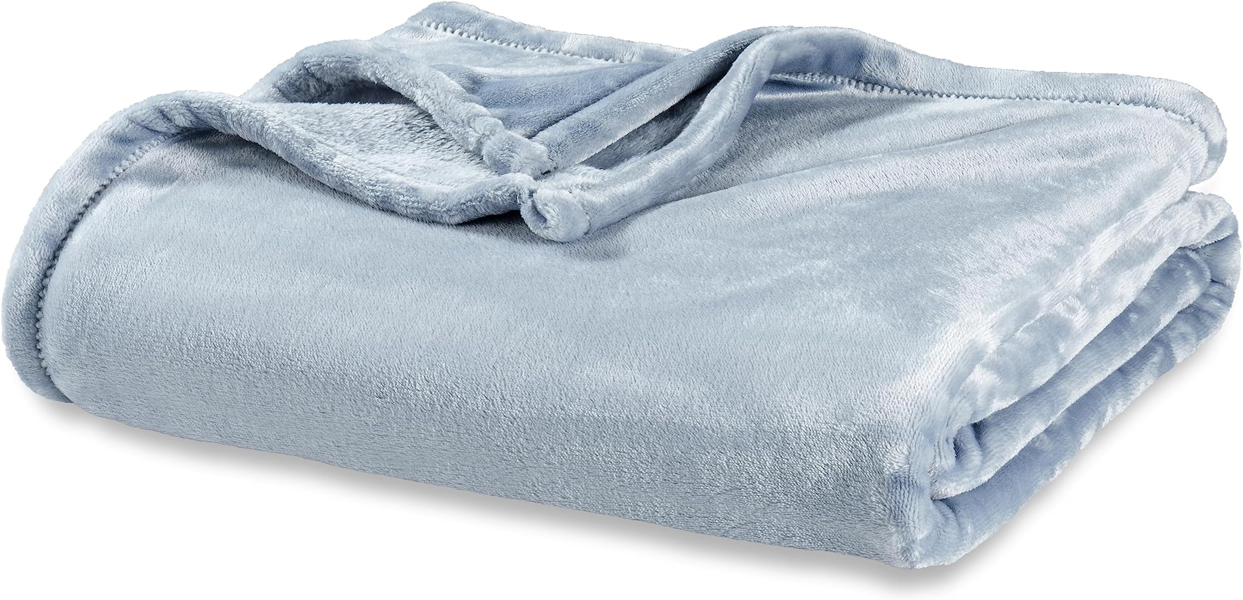 Sponsored Ad - Classic VelvetLoft® Solid Bed Blanket, Twin Size Bed Blanket, Lightweight Soft Fuzzy Plush Blanket for Bed and Couch, Polar Blue, 60x92 Inches