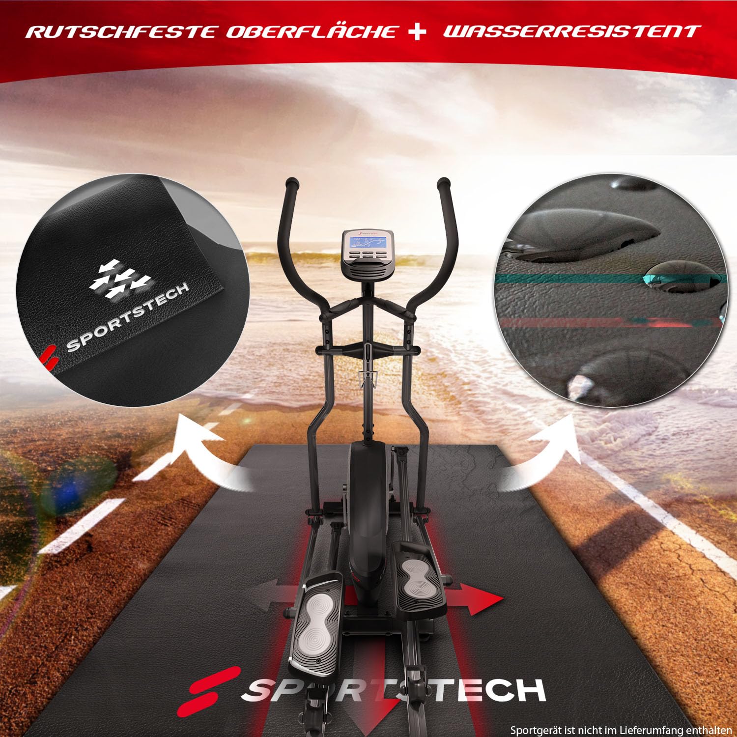 4-6 mm Bodenschutzmatte für Fitnessgeräte Heimtrainer – Sport Multifunktionsmatte, Fitnessmatte in schwarz für mehr Stabilität, schützt den Boden, Übungsmatte für Yoga, Pilates erhältlich in 4 Größen