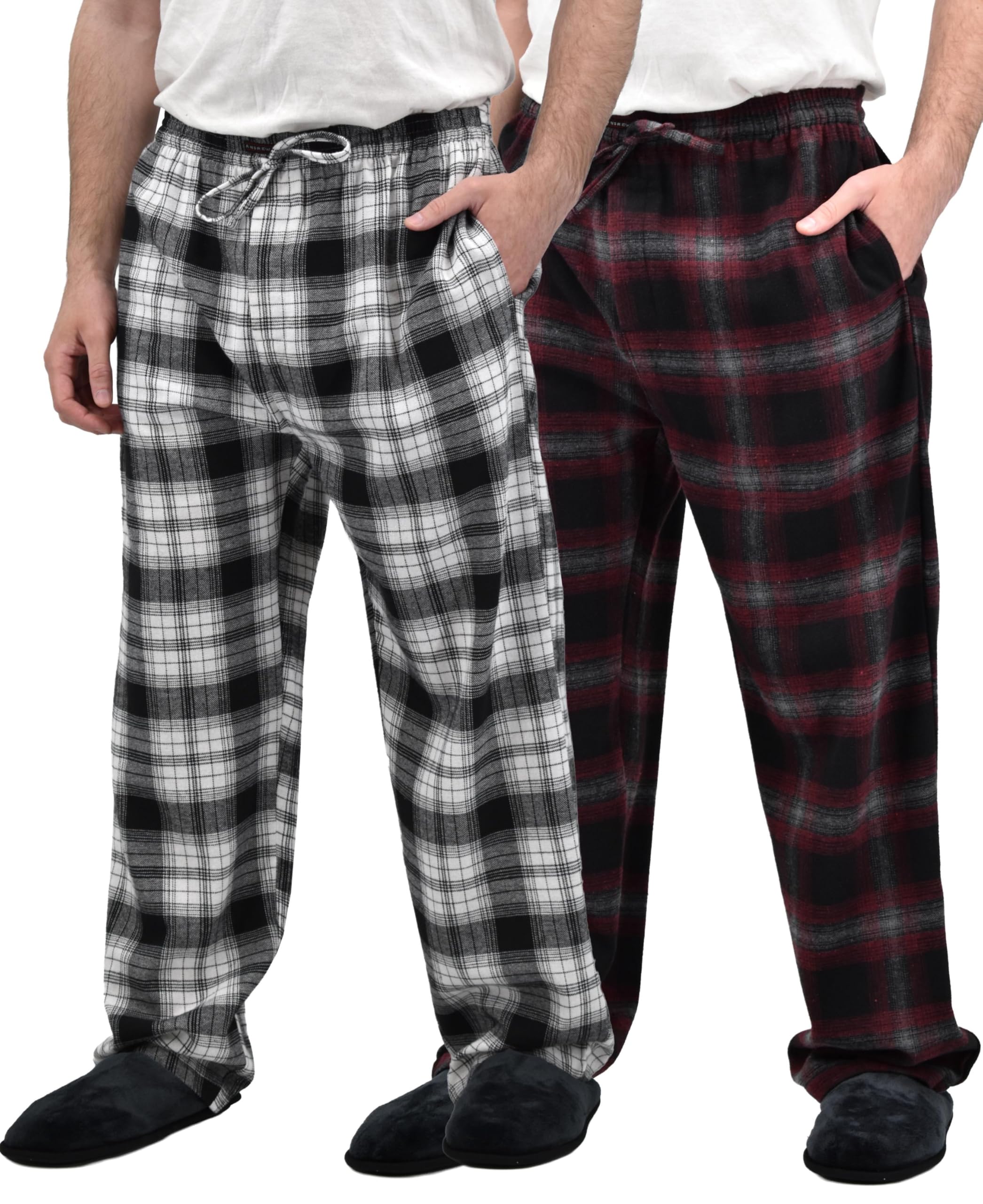 Andrew Scott Men's Flannel Drawstring Pajama Pants | Plush Flannel Fleece | Pockets | Drawstring