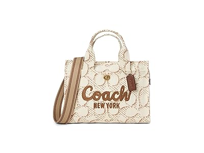 COACH Cargo Tote Bag With Signature Canvas Tote Handbags Natural, Canvas/Cotton/Leather