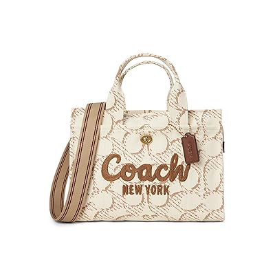 COACH Cargo Tote Bag With Signature Canvas Tote Handbags Natural, Canvas/Cotton/Leather