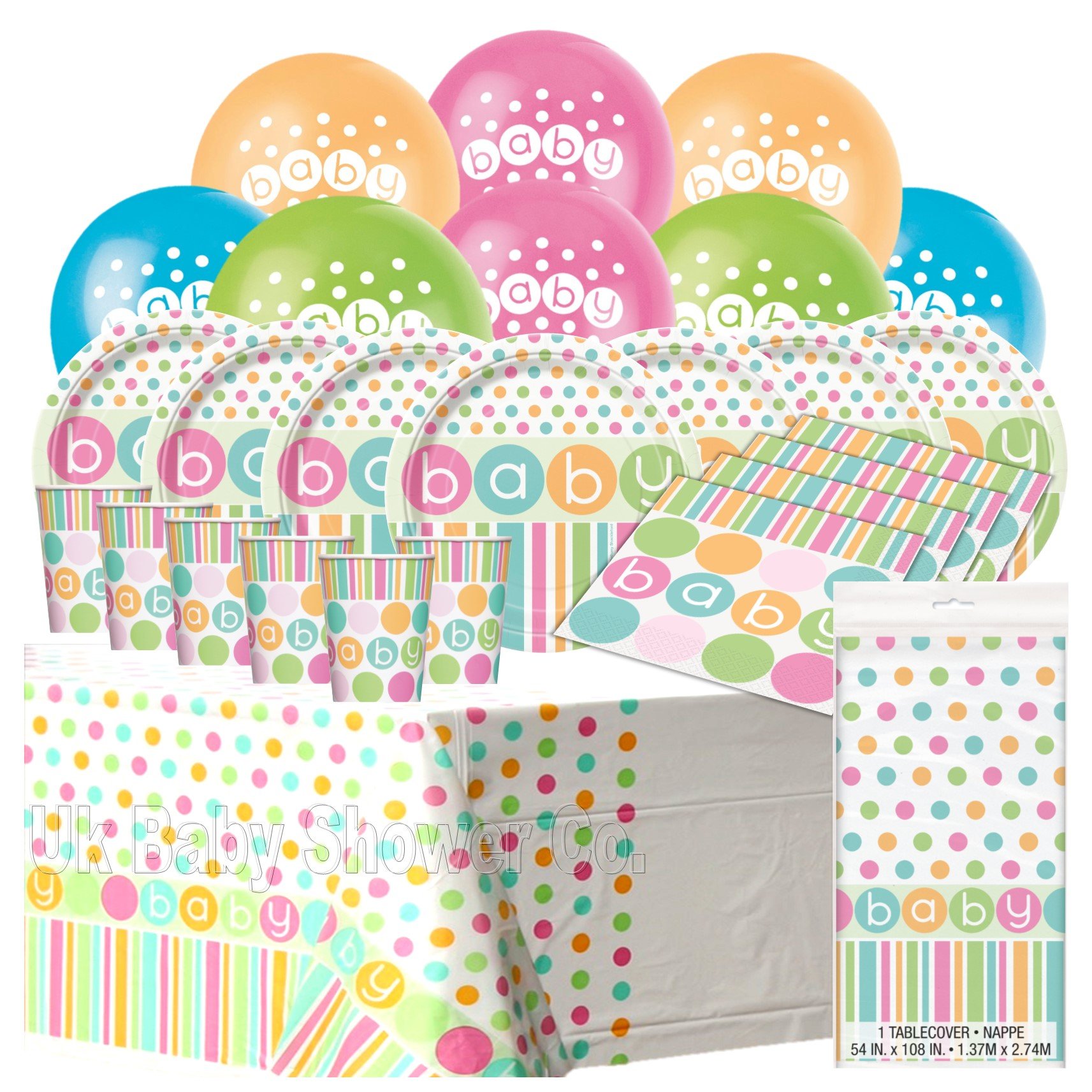 Baby Shower Essential Party Pack From Pastel Baby Range (24 Guest)