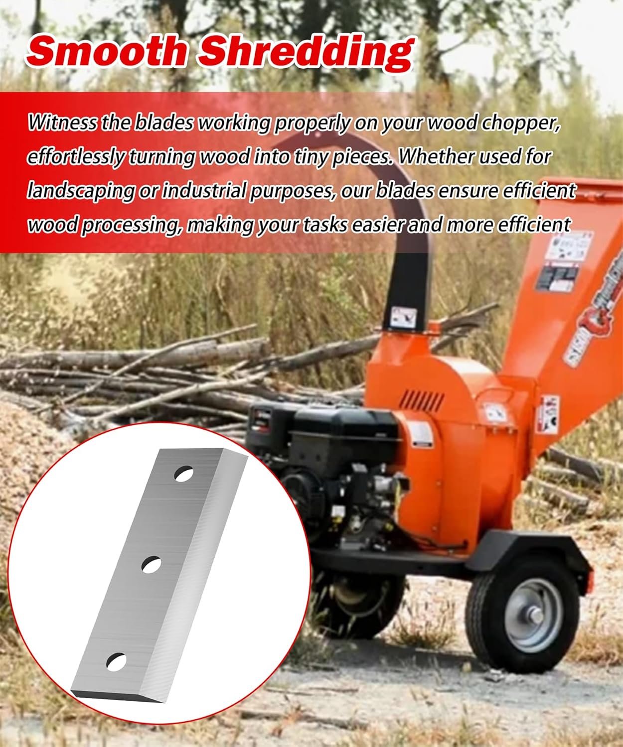 4 Pack Wood Chipper Blades with Screw Compatible with Greatcircleusa GUO054 Mini Steel Wood Chipper, EFCUT C30, C30 Mini, C30 Lite&3-in-1 Wood Chippers Shredders,Landworks,Superhandy LCE12