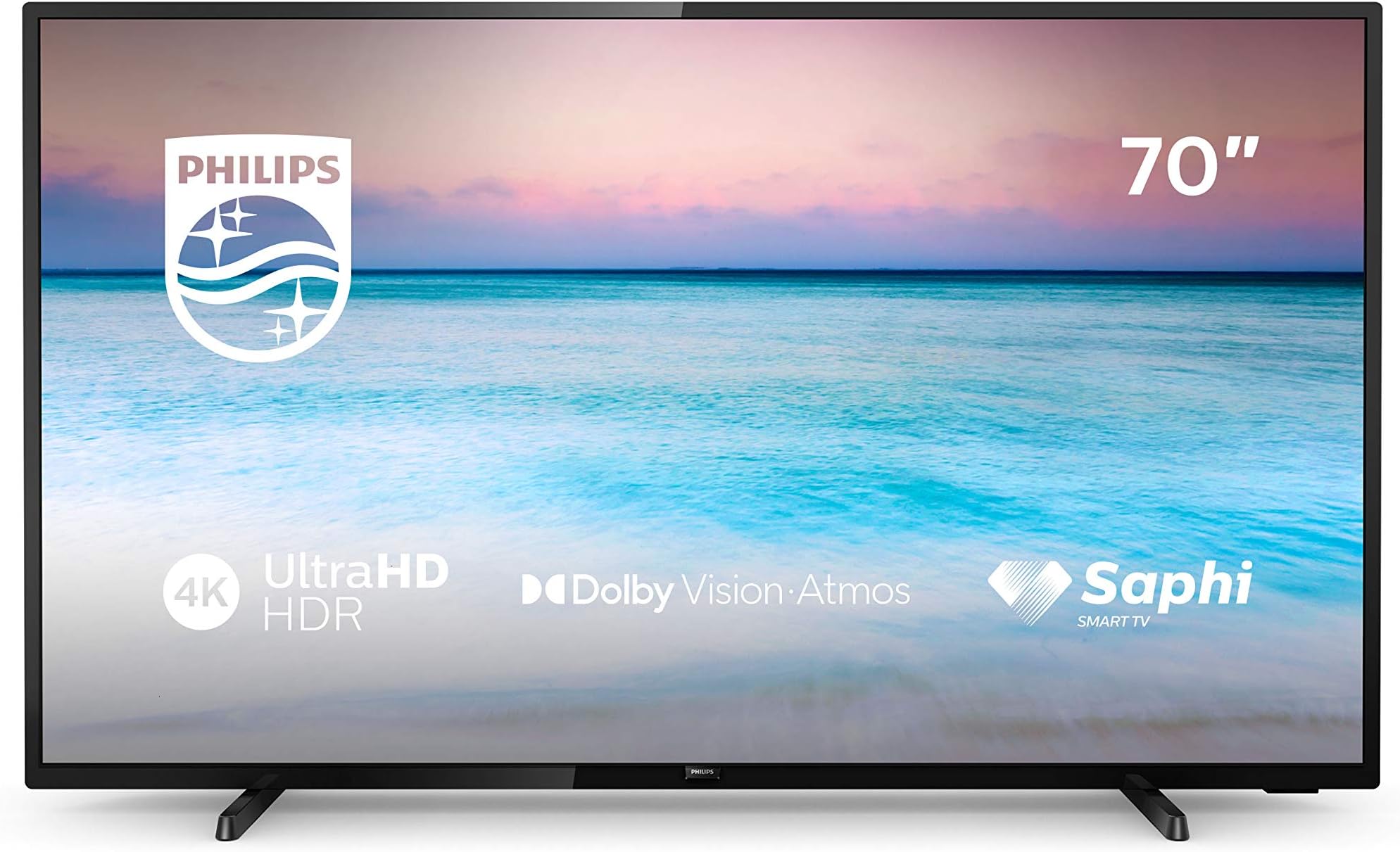 Philips 70PUS6504/12 70-Inch 4K UHD Smart TV with HDR 10+, Dolby Vision, Dolby Atmos, Smart TV - Black (2019/2020 Model) [Energy Class F]
