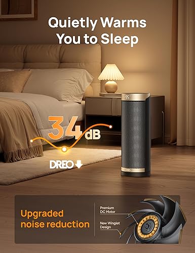 Miniatura 7 de Dreo Calentador de espacio, calentadores eléctricos de 1500 W para uso en interiores con termostato, oscilación de 70°, 8 protecciones de seguridad