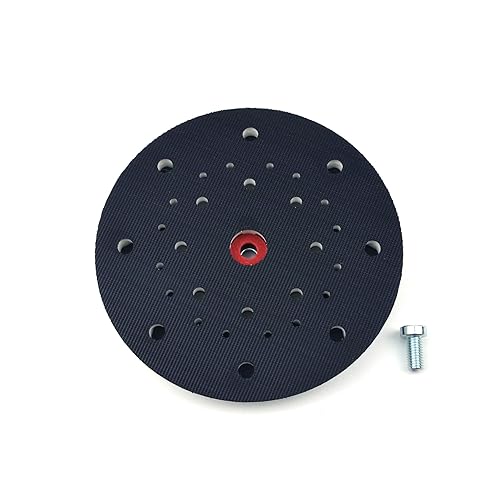Miniatura 6 de Almohadilla de lijado de respaldo de rosca M8 de 6 pulgadas (5.906in) de 17 agujeros sin polvo para discos de lijado de gancho y bucle de 6