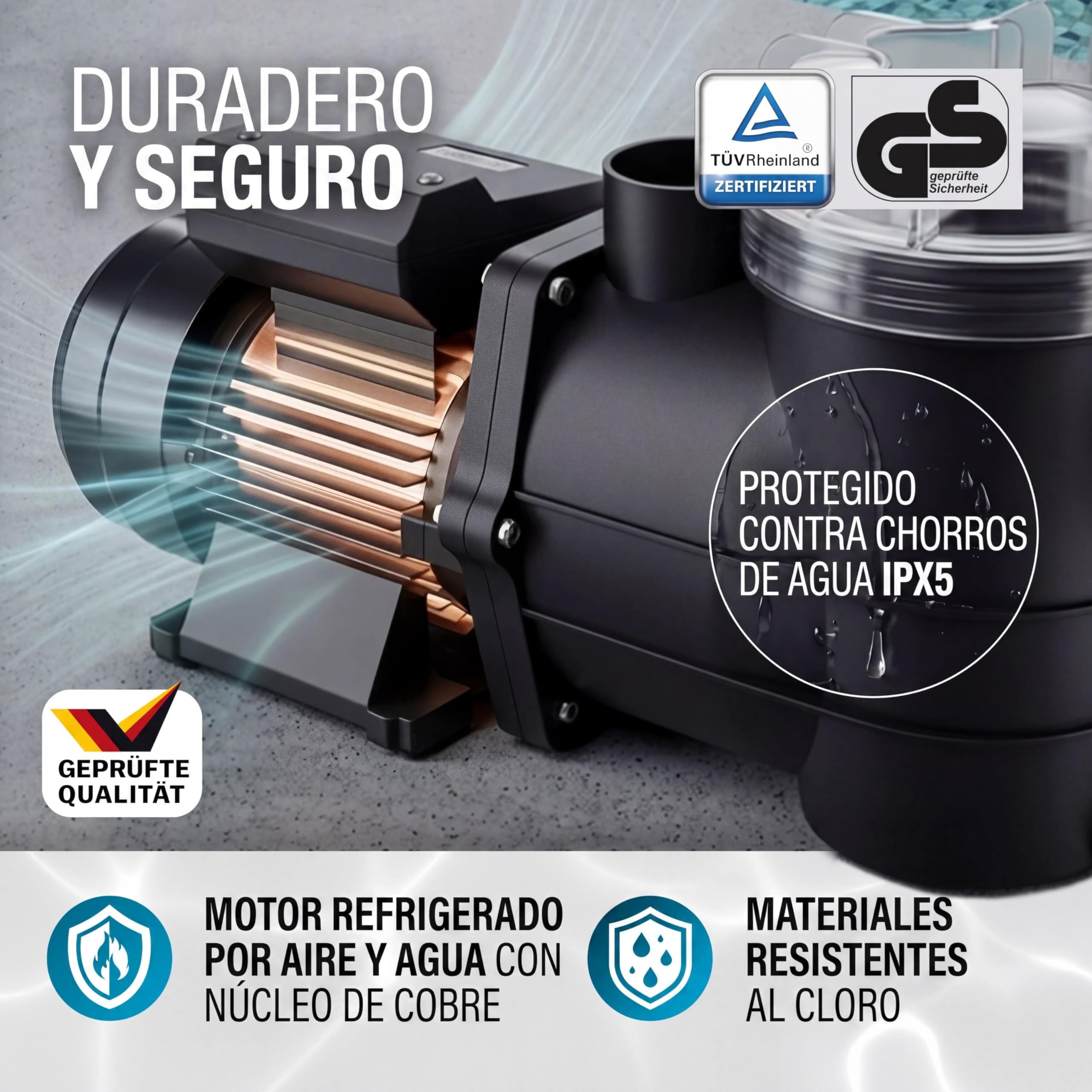 Monzana® Depuradora Bomba de Filtro para Piscina 9.960L/h Bomba Circulación de Agua Filtración 450W