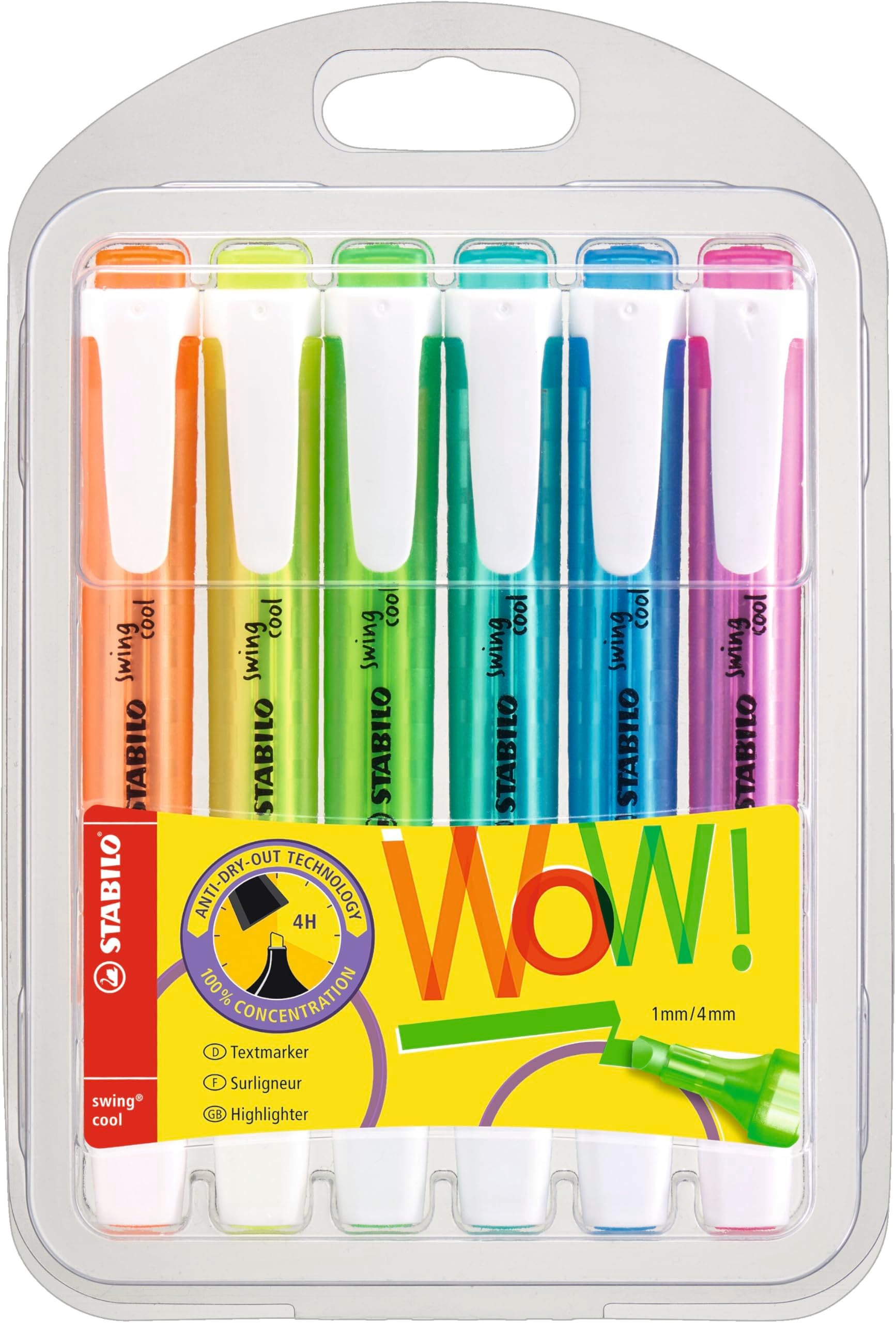 STABILO swing cool - Highlighter - Pack of 6 - Assorted Colours