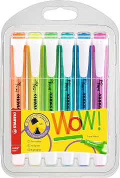 Highlighter - STABILO swing cool - Pack of 6 - Assorted Colors