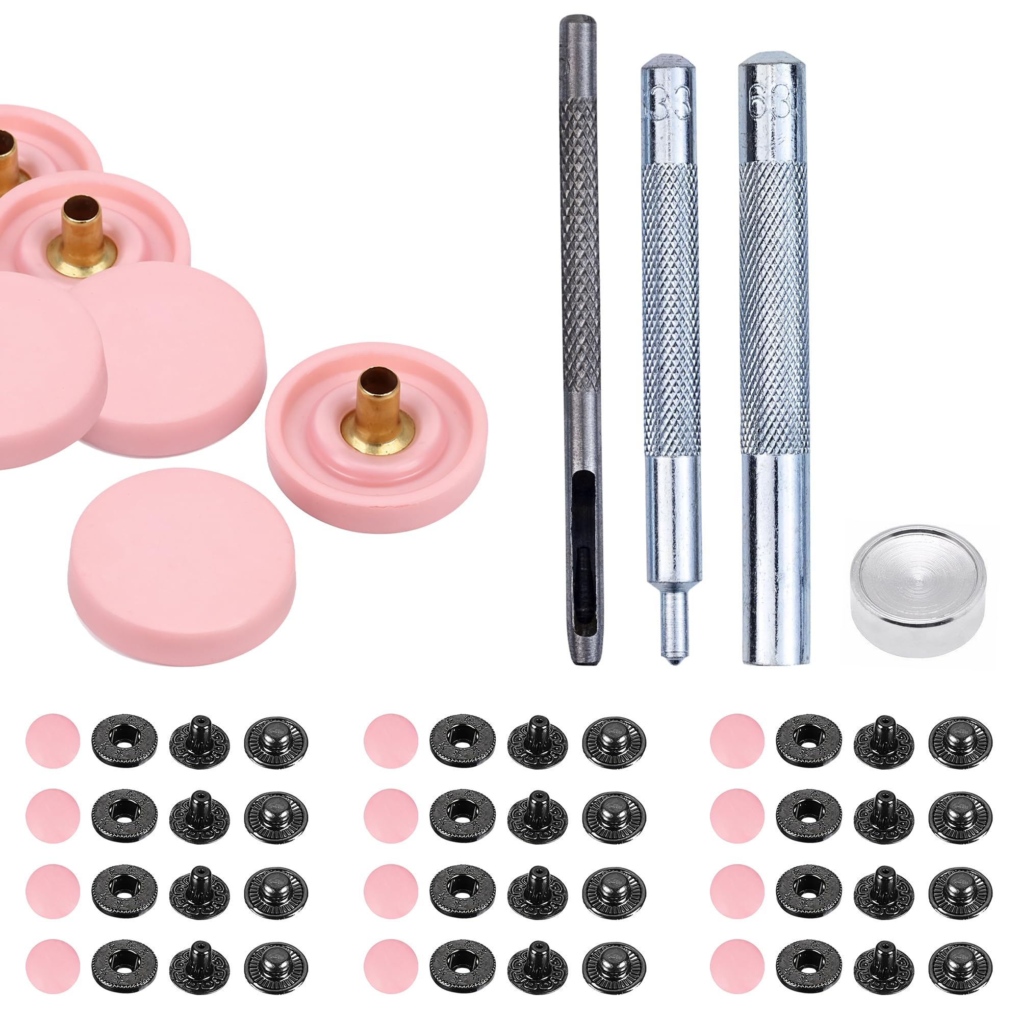 Boutons-pression de 15 mm avec outils de fixation pour une tenue parfaite sur vos vestes