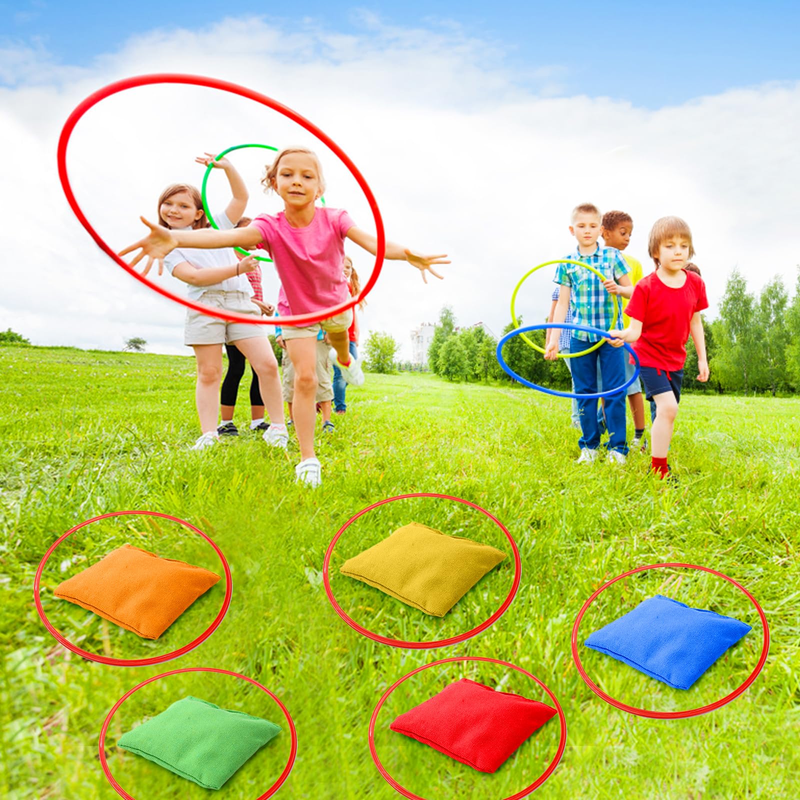 Jeu De Lancer De Sacs De Sable - 10 Sacs Colorés Pour Cornhole, Pique-nique, Famille - À Partir De 3 Ans - 6