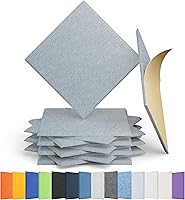 Vista 15 de Paquete de 12 paneles acústicos autoadhesivos de espuma acústica a prueba de sonido, alta densidad, hexagonales, 12 x 10.23 x 0.4 pulgadas