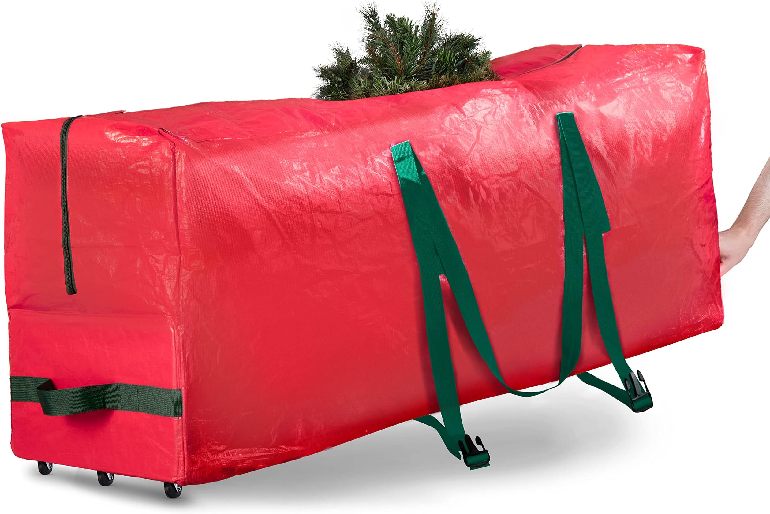 Deluxe christmas tree storage bag with wheels