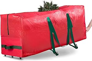 Zober Christmas Tree Storage Bag 9 Ft - Rolling Christmas Tree Storage Box - Plastic, Durable Handles and Wheels - Large...
