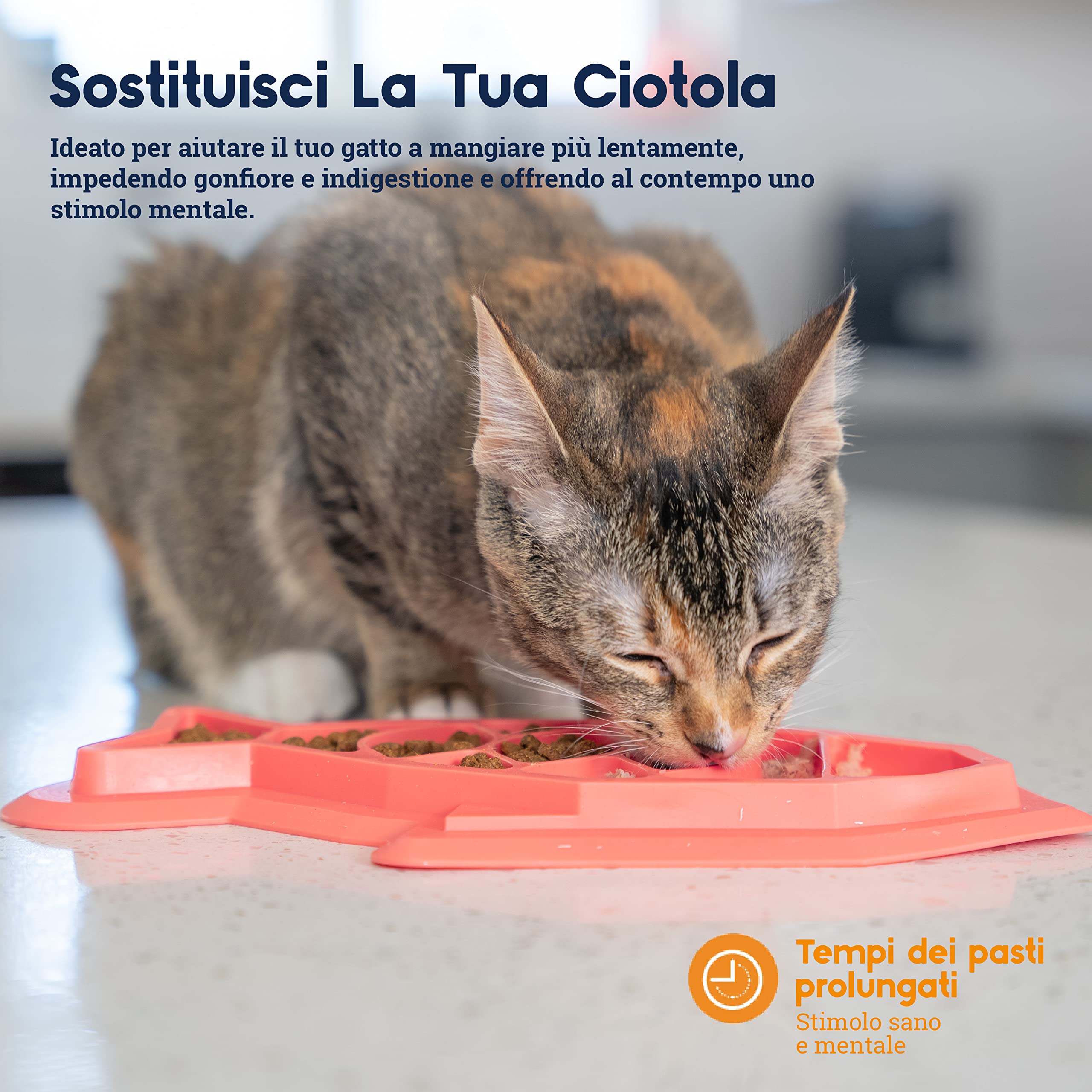 Catstages Fishie Fun Feed Mat Slow Feeder Cat Bowl, Pink - Image 2