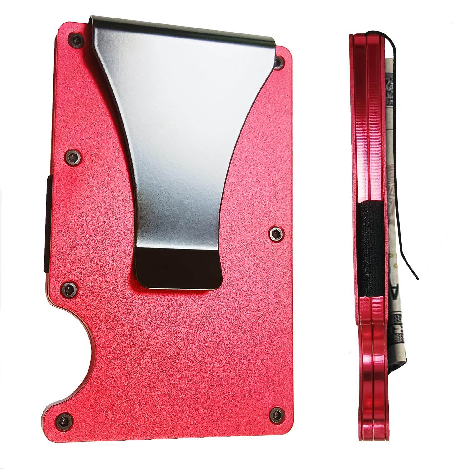 Slim Minimalist Compact Wallet for Men, RFID Blocking Credit Card Holder & Money Clip, Metal Business Card Cases holds, Ultra-Thin Design, Front