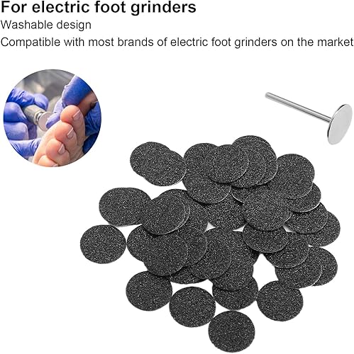Miniatura 3 de 50 piezas de papel de lija eléctrico para eliminar callos, discos de pedicura, accesorio de repuesto con eje, discos de papel de lija de repuesto,