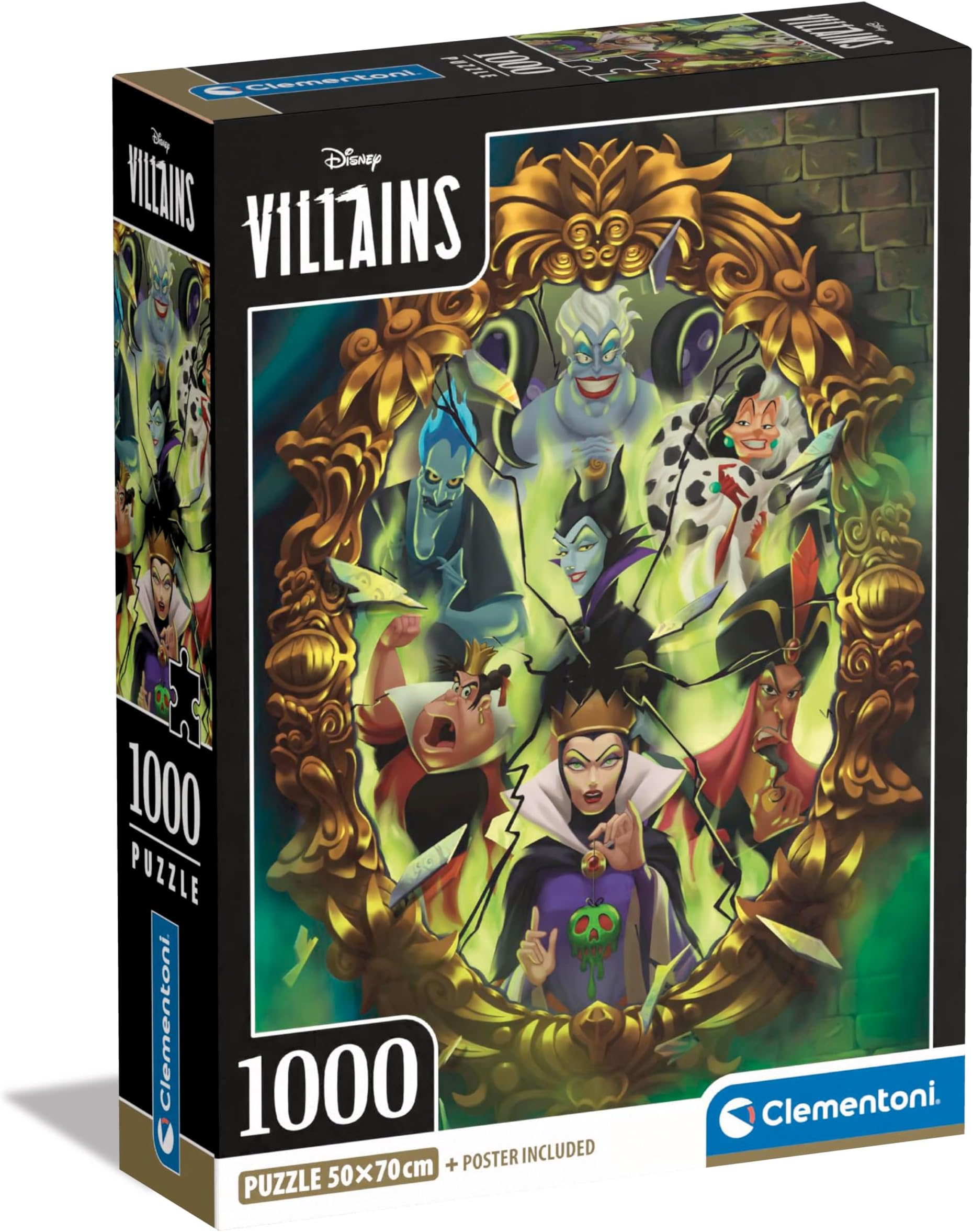 Jigsaw Puzzle Disney Villains 1000 Pieces - Puzzle For Adults 14-99 Years, Poster Included, Gift For Men/Women, Disney, Made In Italy, 39812