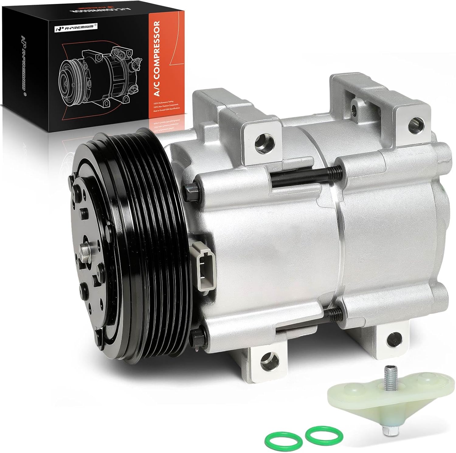 A-Premium Air Conditioning A/C Compressor with Clutch Compatible with Ford Focus 2.0L 2003-2004, only fits for DOHC