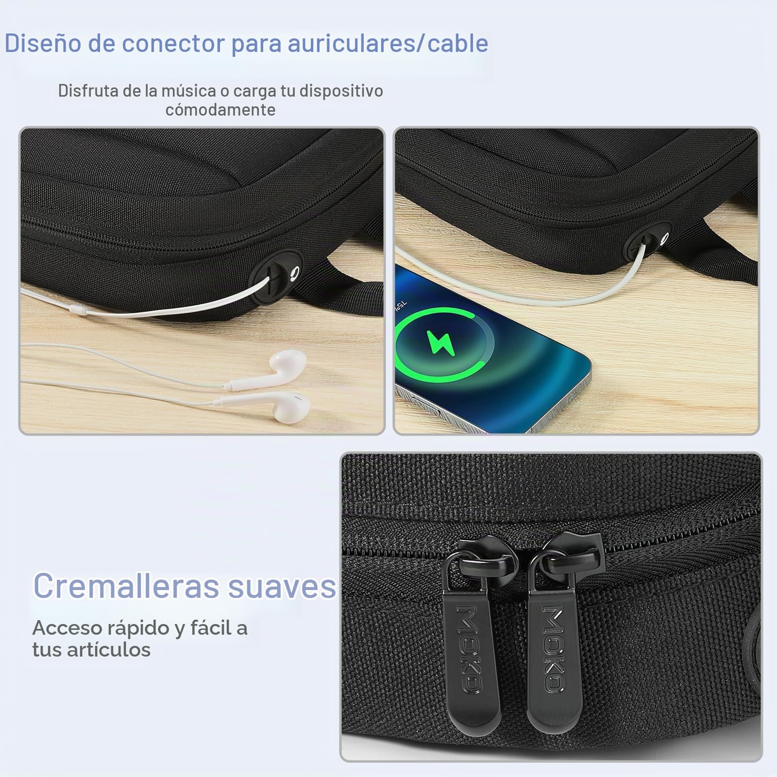 MoKo Funda para Tablet de 9-11 Pulgadas con Puerto para Auriculares | Funda para tablet compatible con iPadA16 2025, iPad Pro 11", iPad 10/Air 5/4 10,9" y Tab S9/S8, Negro