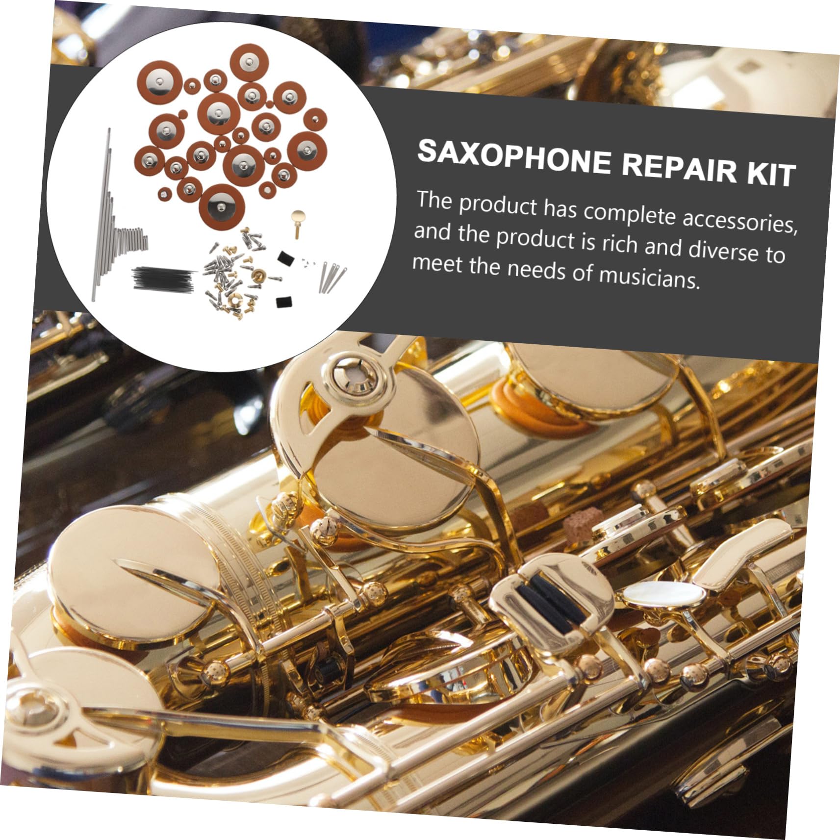 Altsaxophon Reparaturset 1 Satz für Ersatzteile und Wartung | Metall und Schafleder, B-ausführung, für Blasinstrumenten Selbstgemacht, Zubehör für Wind Enthusiasten Zufällige Farbe