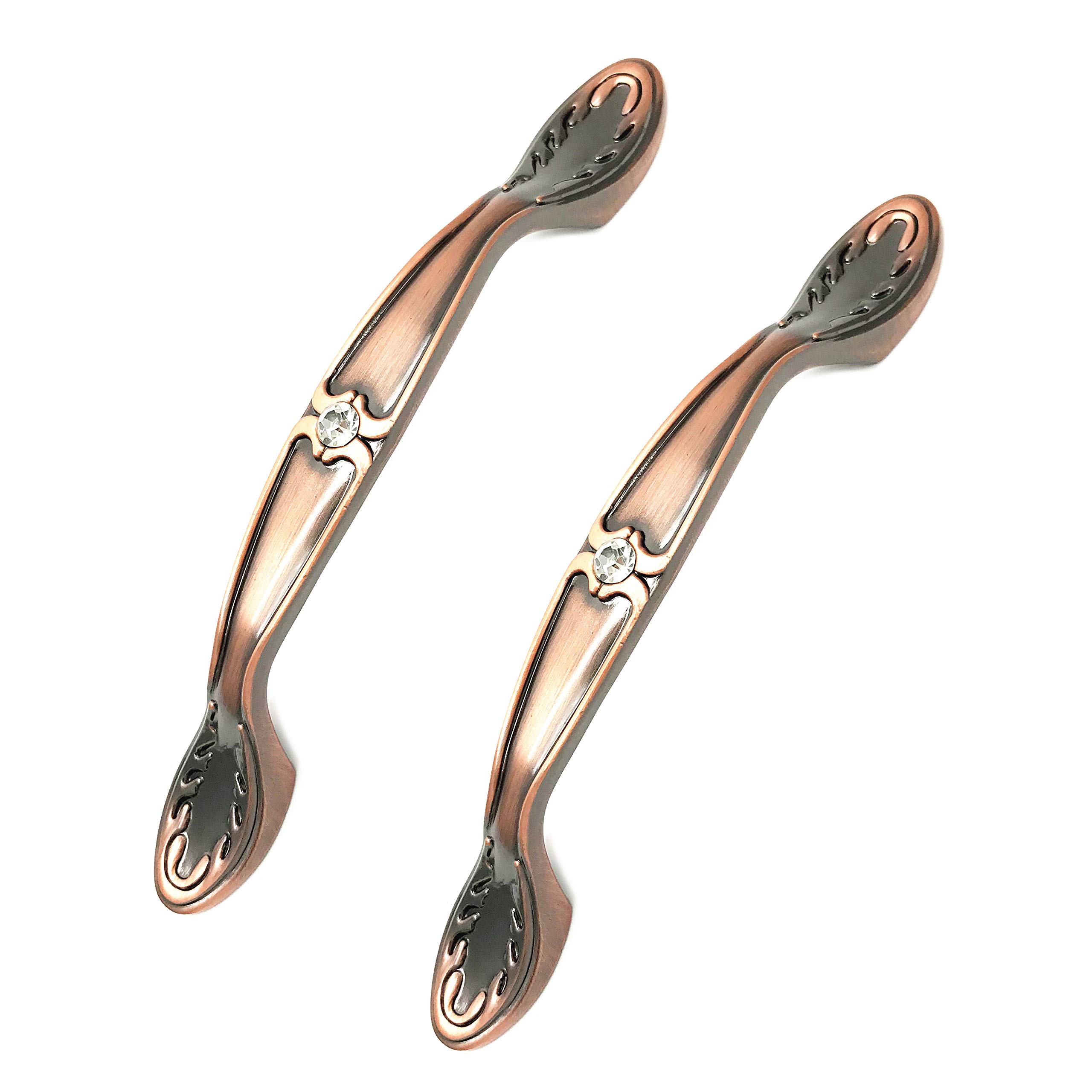 XMHF Bronze Arch Design Diamond Crystal Door Handle Wardrobe Cabinet Drawer Pull 2Pcs