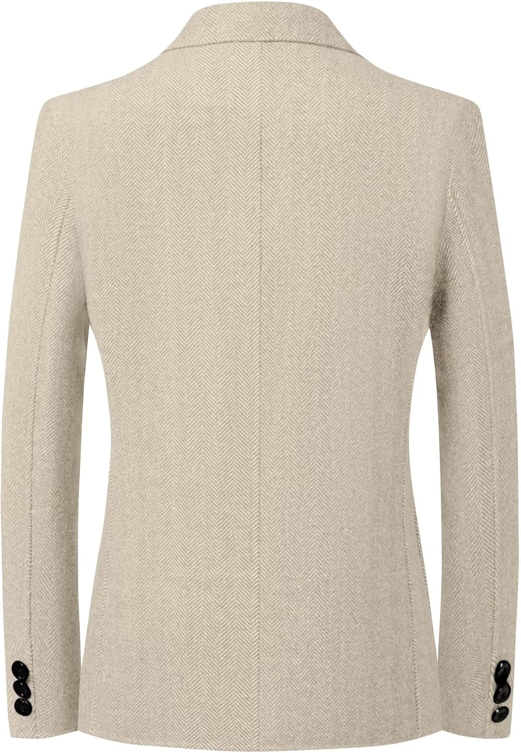 Mens Herringbone Tweed Blazer Vintage Wool Blend Sport Coat Jacket 2 Button Casual Wedding Groomsmen Prom Suit - Image 2