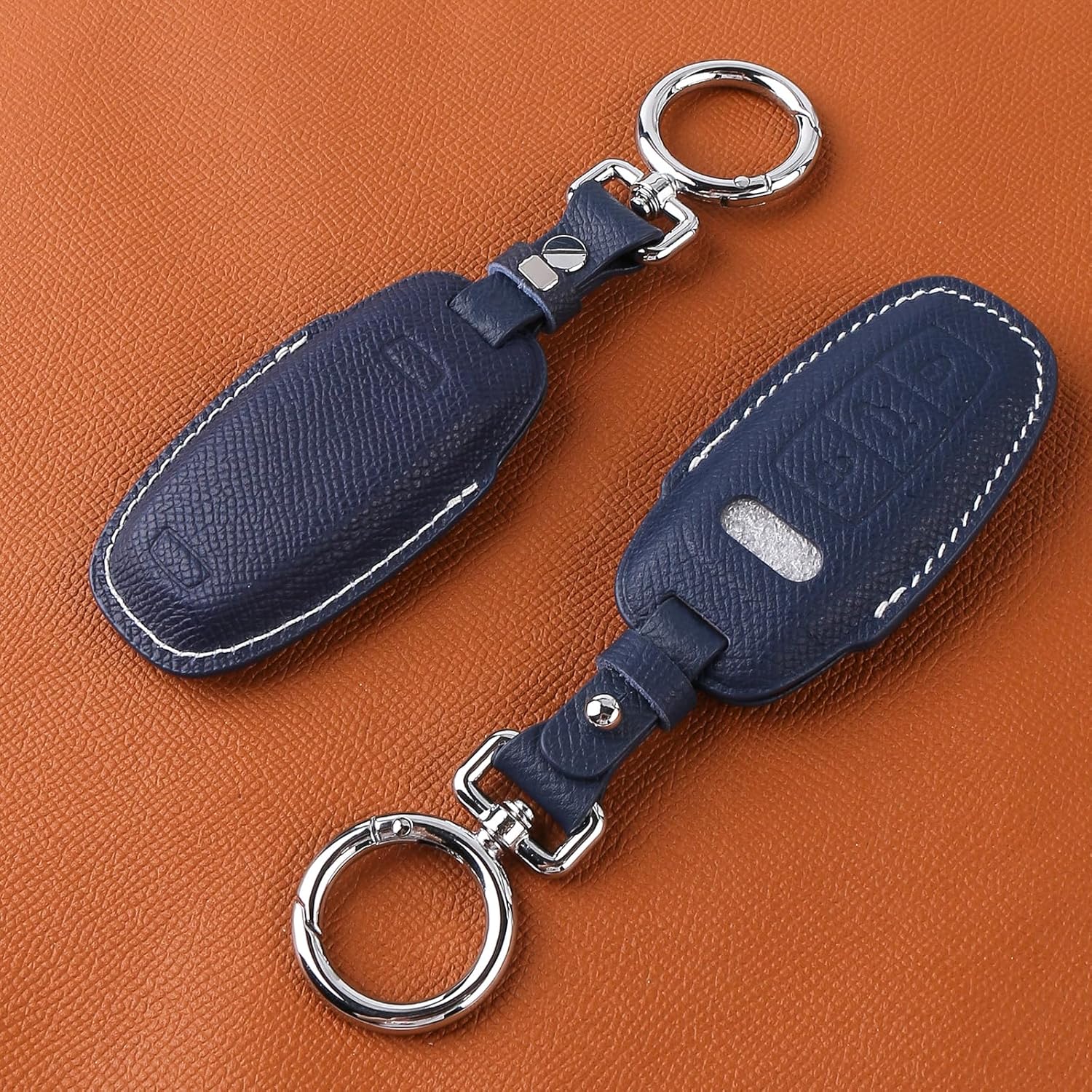Key Fob Cover Case, Key Accessories Keychain Shell Cover for Audi 2019-2022 A3 A6 A6L A7 E-Tron A8 Q8 Smart Key (Blue)