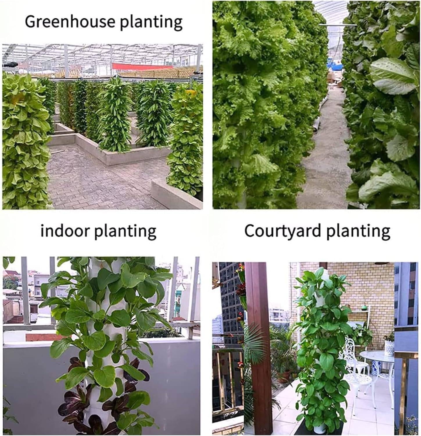 Hydroponic Tower Growing System Hydrokultur Turm- Vertical Grow Tower mit 15 Schichten, 45 pflanzturm, Pumpe und beweglichem Wassertank für Indoor Hydroponic Gardening Hydro Tower