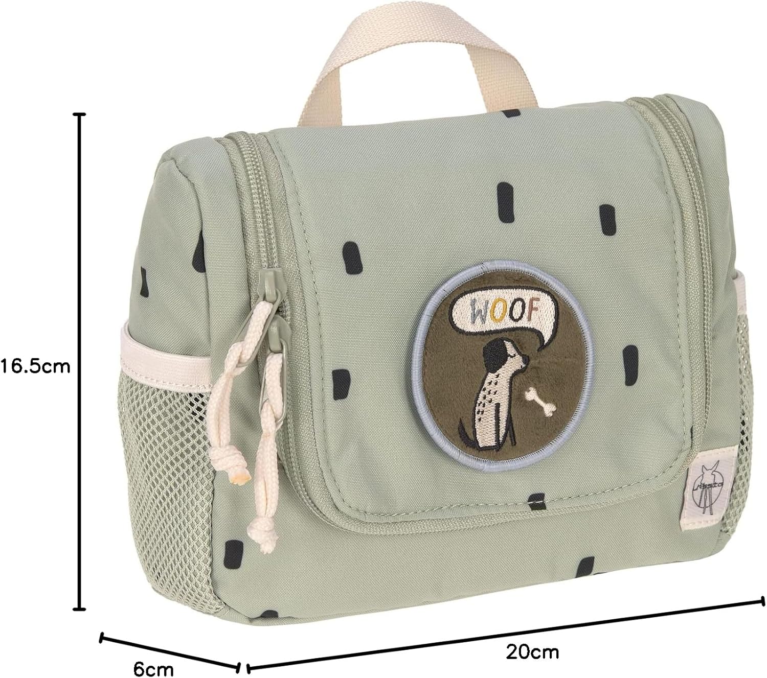 LÄSSIG Kinder Kulturtasche Waschbeutel Waschtasche Kulturbeutel Zum Hängen, 20 cm/Mini Washbag, Olive, TU EU, Wash bag for children