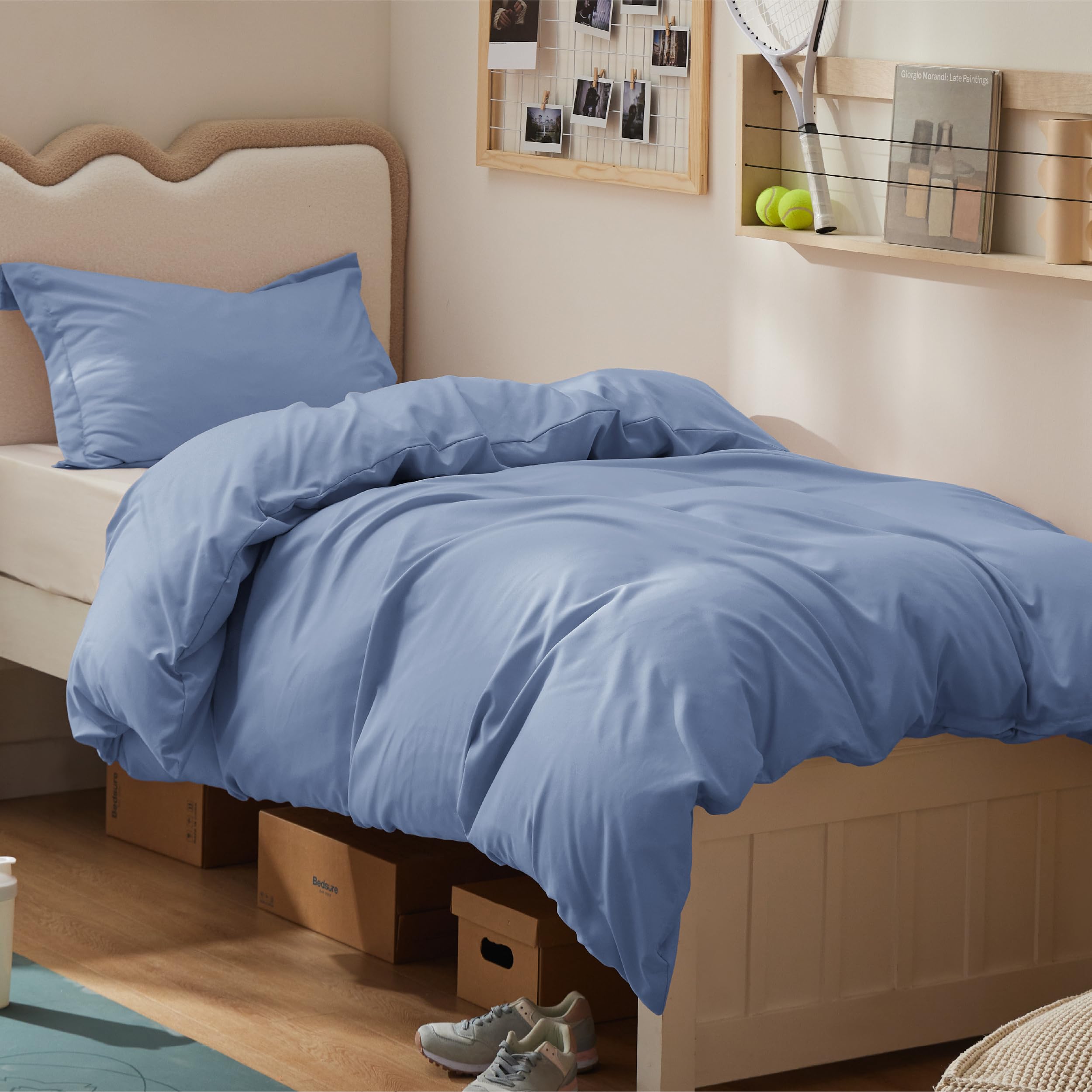 Bedsure Twin/Twin XL Duvet Cover, Double Brushed Bedding Set, Slate Blue