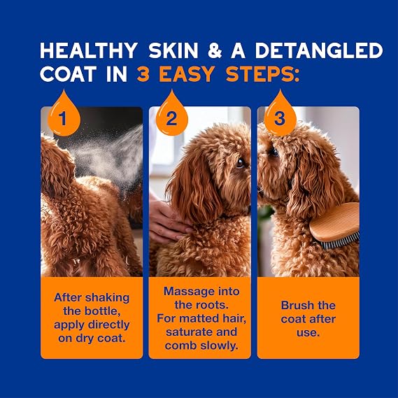 Douxo Spa - Detangling Spray for Dogs, 340ml, Safely Detangles and Nourishes the Fur, Leaves the Fur Soft, Revived and Tangle-Free, pH Balanced and Hypoallergenic, Ultra-Safe Skin-Friendly Formula
