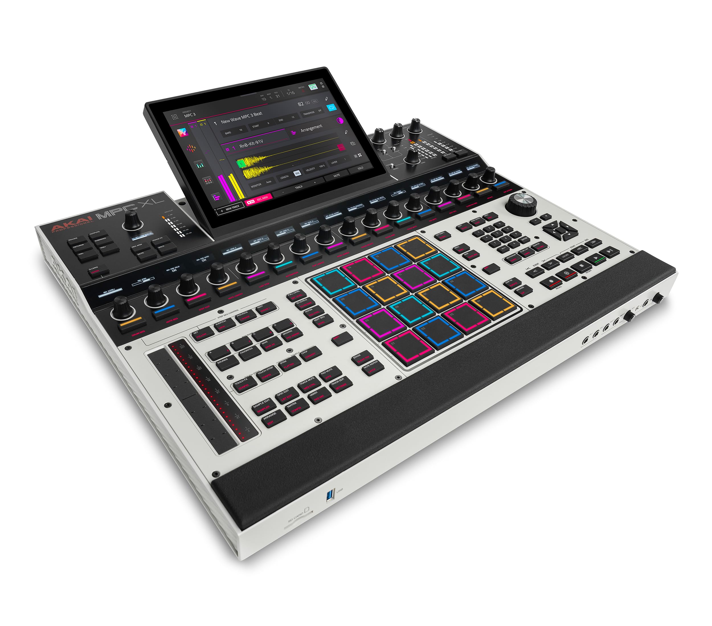 Akai Professional MPC XL Centro de Producción Musical Autónomo | Pads MPCe, Pantalla Táctil, CPU de 8 Núcleos, 16GB RAM, SSD de 256GB, para Sampling y Producción