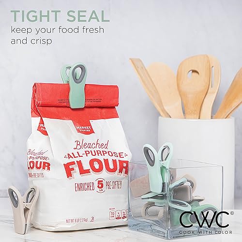 Miniatura 30 de COOK WITH COLOR Clips para bolsas con imán, clips para alimentos, clips para chips, clips para bolsas para almacenamiento de alimentos con agarre