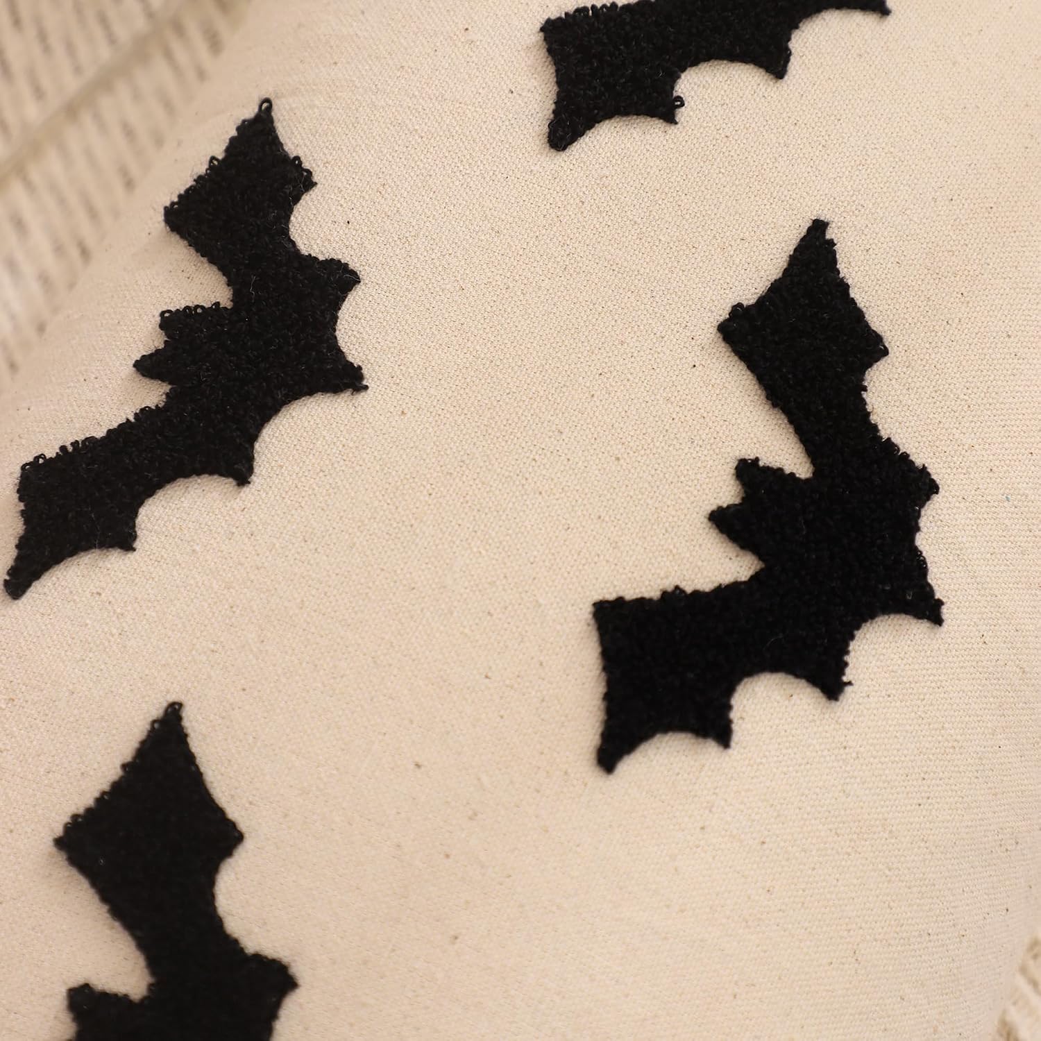 Halloween Throw Pillow Covers 12x20 inch Set of 2 Black 3D Bats Embroidery Pillow Cases Thanksgiving Holiday Cushions Covers Home Party Fall Decor Pillowcases Lumbar Cushion Covers