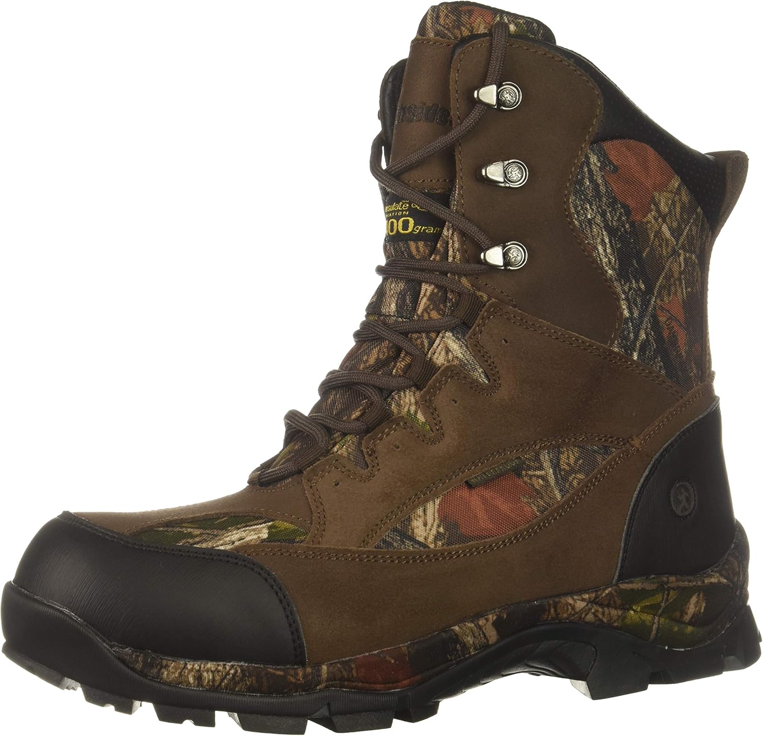 Northside Men's Renegade 800 Thinsulate Insulated Mid-Calf Lace-Up Waterproof Leather with Daybreak Camo Insert Hunting Boot
