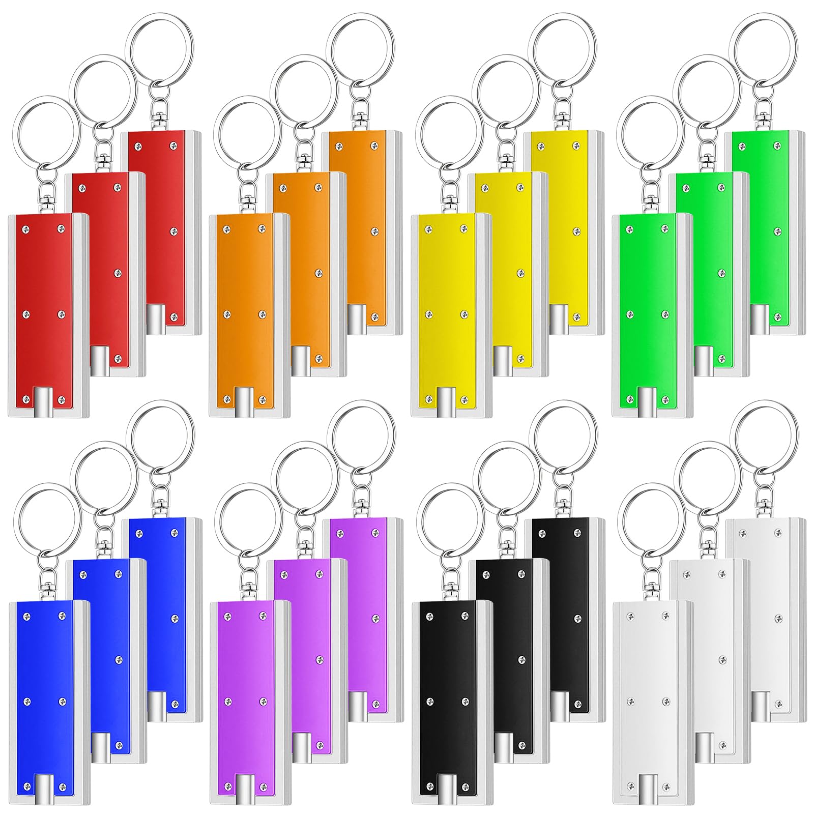 Mini Keychain Flashlights - 50 Pack, LED Camping Lights -9