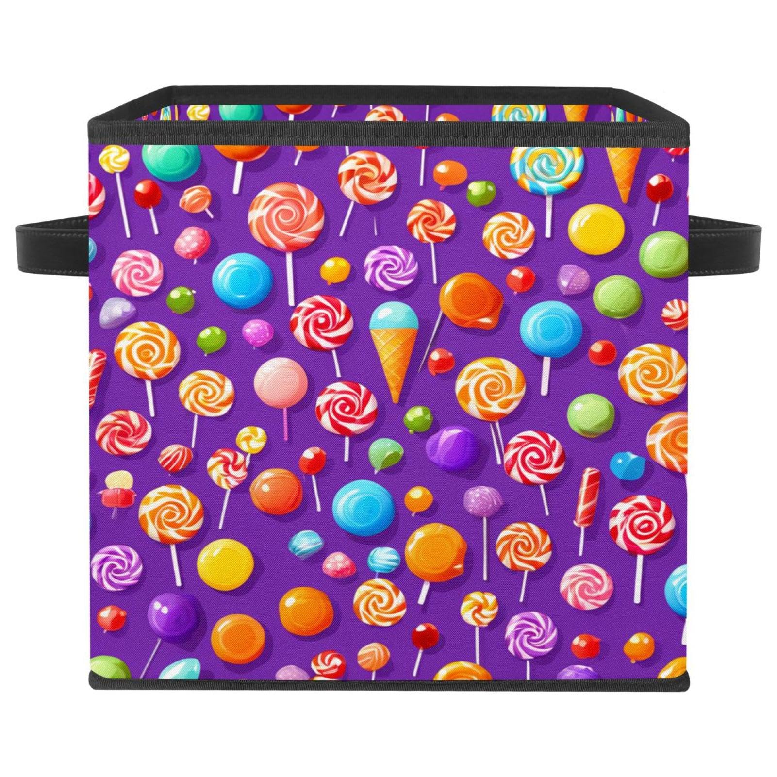 Bac de rangement cube en cuir et tissu de haute qualité violet